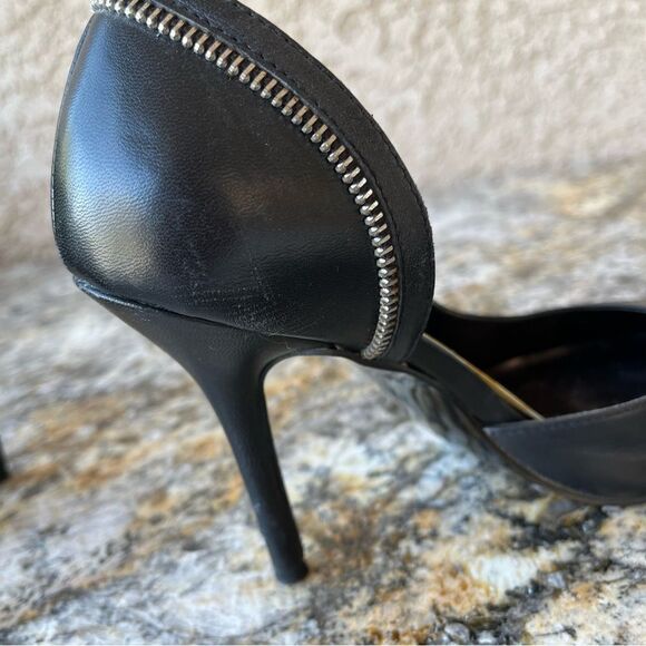 Michael Skylar Black Leather Zipper Heels - Women’s Size 6.5 - Pre-Owned - Picture 9 of 9